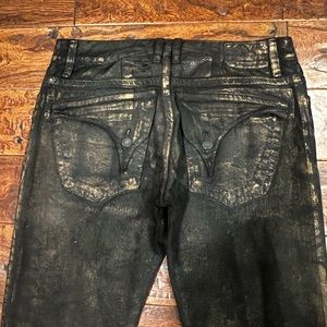 Robin's Jeans men's size 34x35 black and antique gold